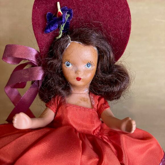 Vintage 50s Nancy Ann Storybook Doll 5.5" Roses Are Red #23 Bisque Painted w/Box - Picture 3 of 7